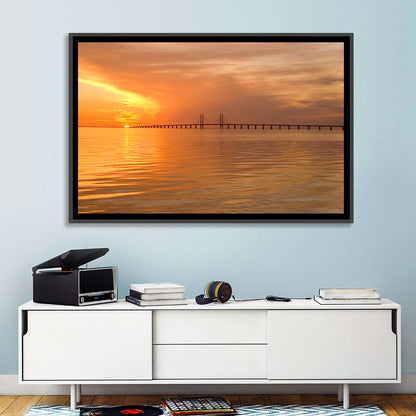 Oresunds Bridge Sunset Wall Art