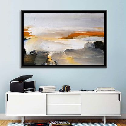 Misty Coastal Horizon Wall Art