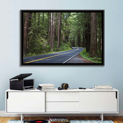 Winding Redwood Forest Road Wall Art
