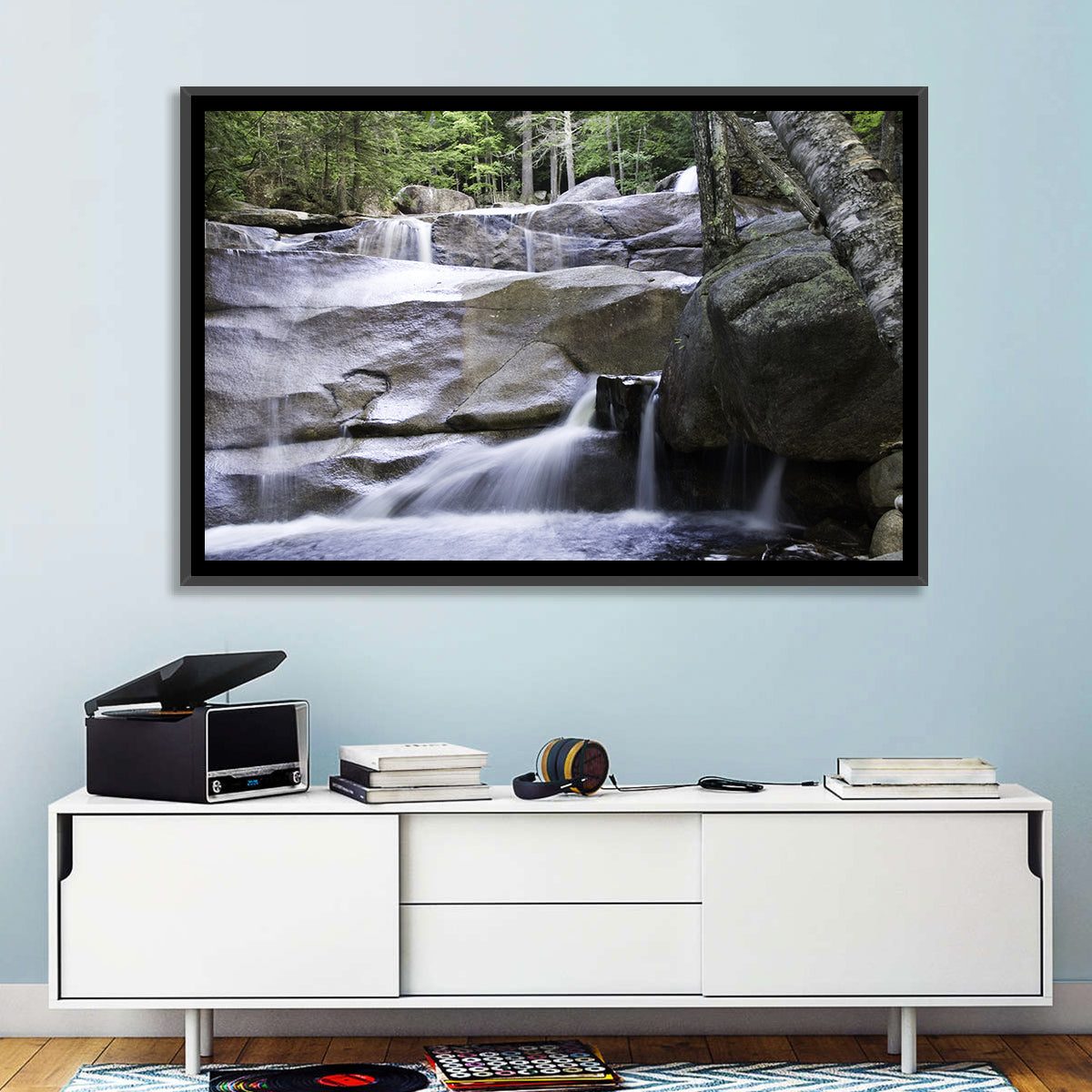 Diana's Baths Waterfall Wall Art in a room, landscape
