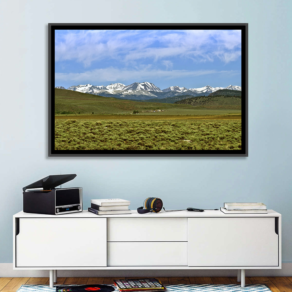 Sierra Nevada Sagebrush Plains Wall Art in a room, landscape