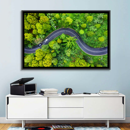 Winding Tropical Forest Road Wall Art