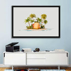 Tropical Island Vacation Illustration Wall Art