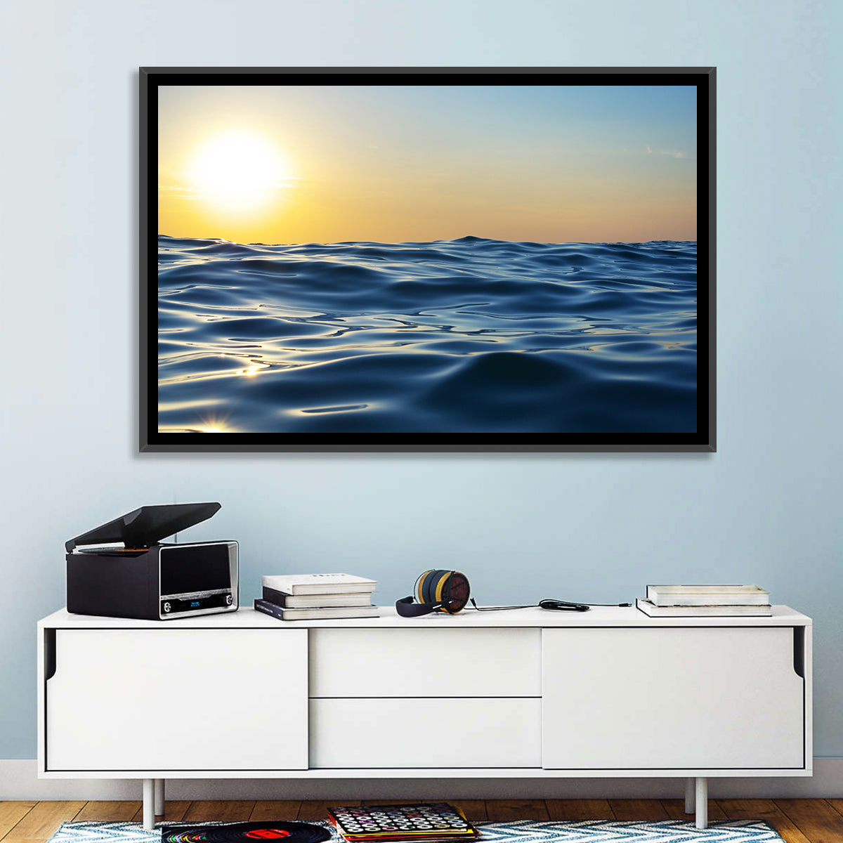 Sunset Over Calm Waves Wall Art