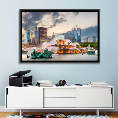 Buckingham Fountain and Chicago Skyline Wall Art