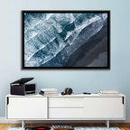 Volcanic Surf on Black Sand Wall Art