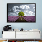 Lavender Field Crossroads with Lone Tree Wall Art