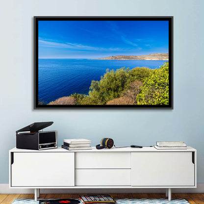 Sunlit Albanian Coastline Wall Art