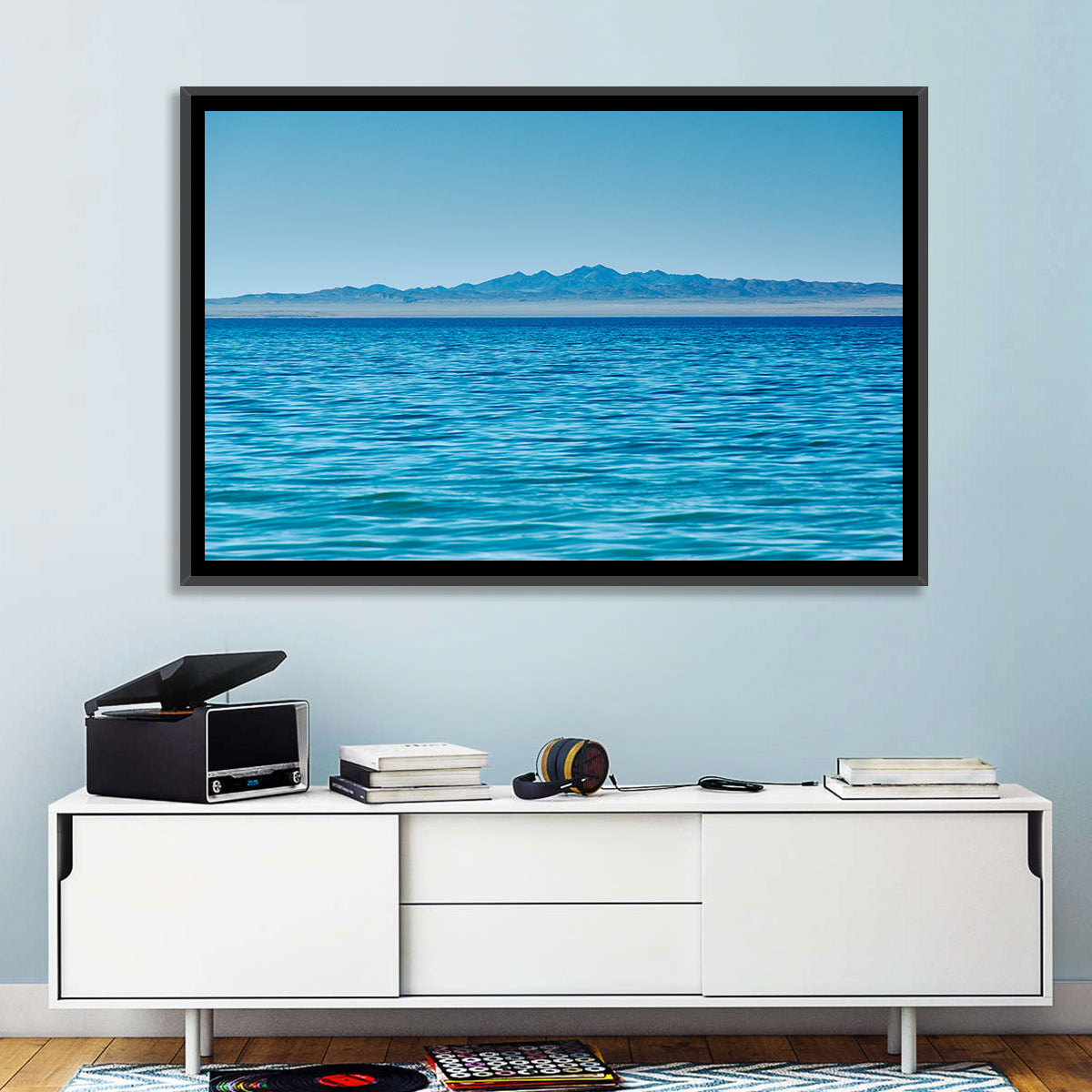 Khyargas Nuur Lake Wall Art in a room, landscape