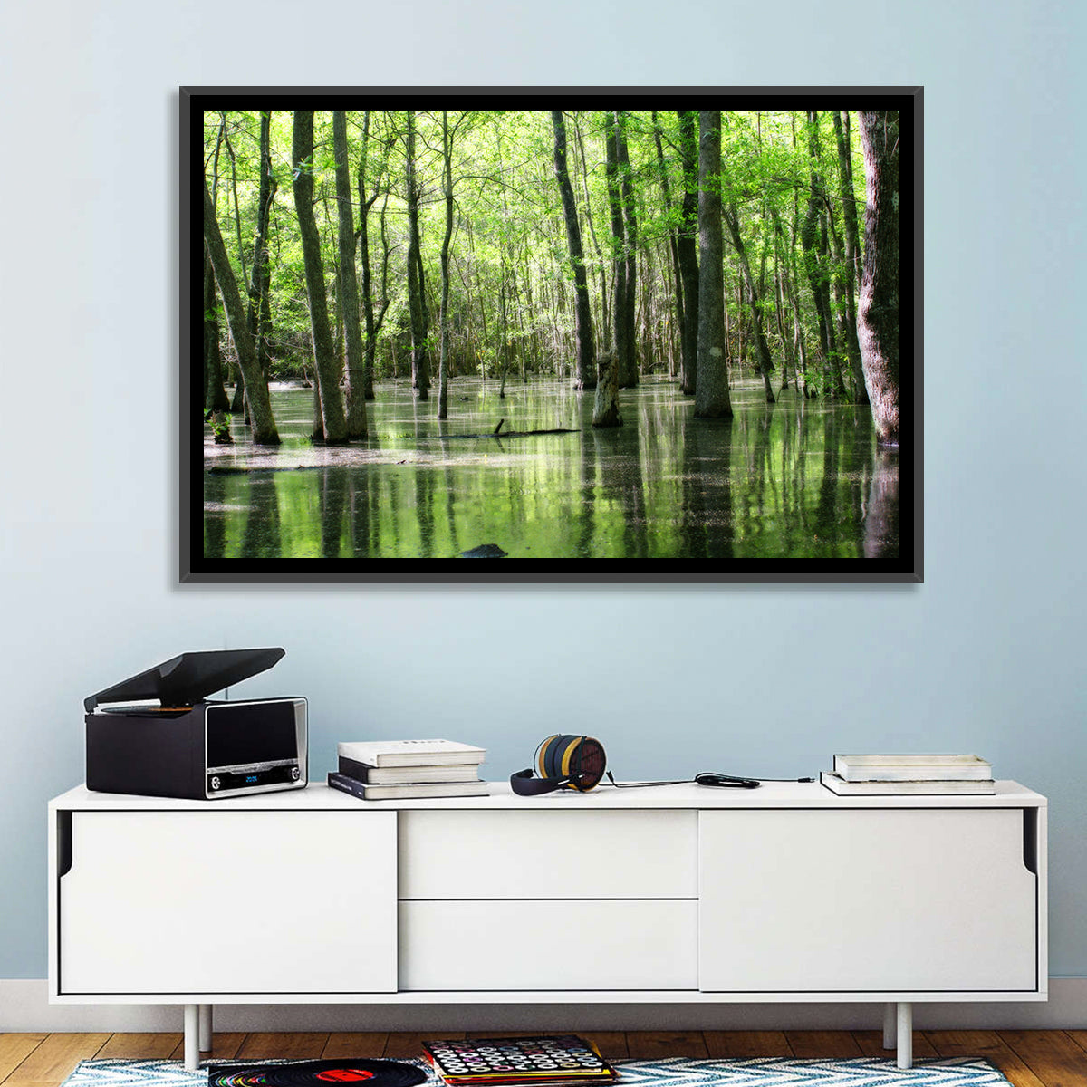Sunlit Swamp Forest Wall Art