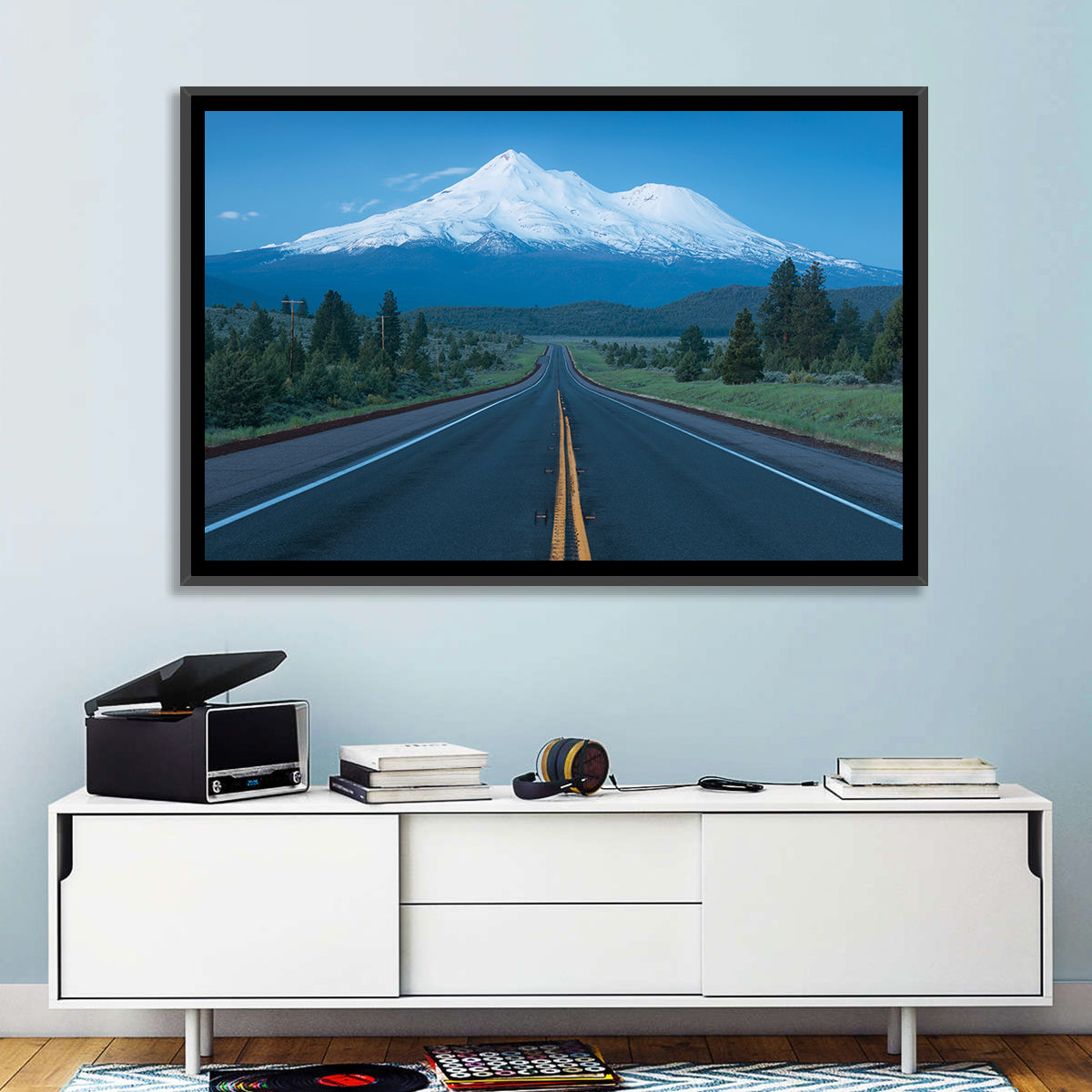 Road to Mount Shasta Wall Art in a room, landscape