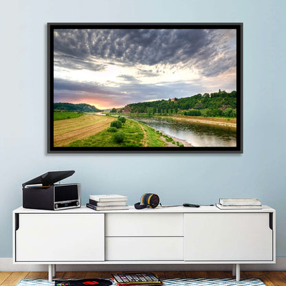 Elbe River at Golden Hour Wall Art