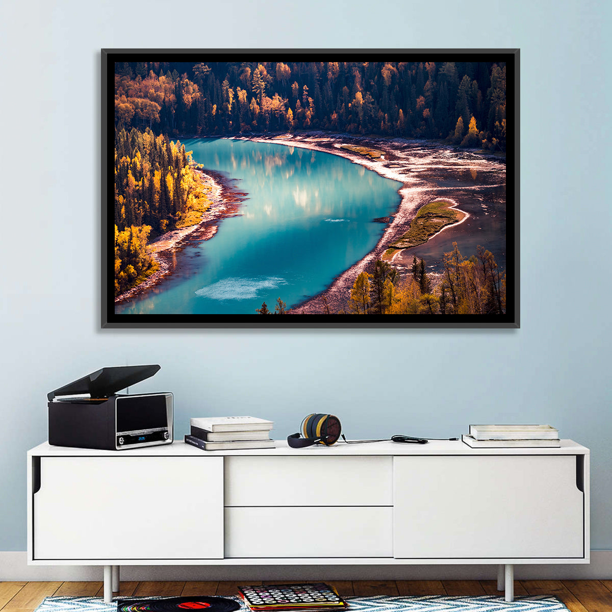 Kanas River Wall Art in a room, landscape