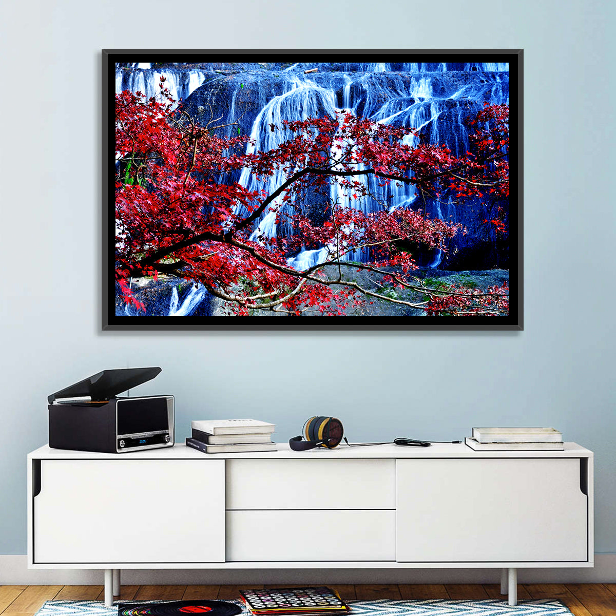Fukuroda Waterfall Wall Art in a room, landscape