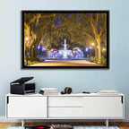 Forsyth Park Fountain at Night Wall Art
