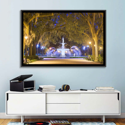 Forsyth Park Fountain at Night Wall Art