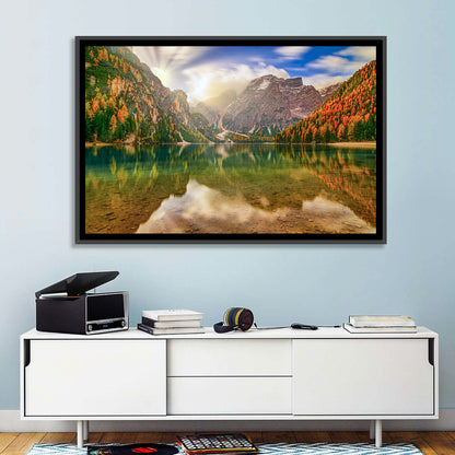 Lago Di Braies Sunrise Wall Art