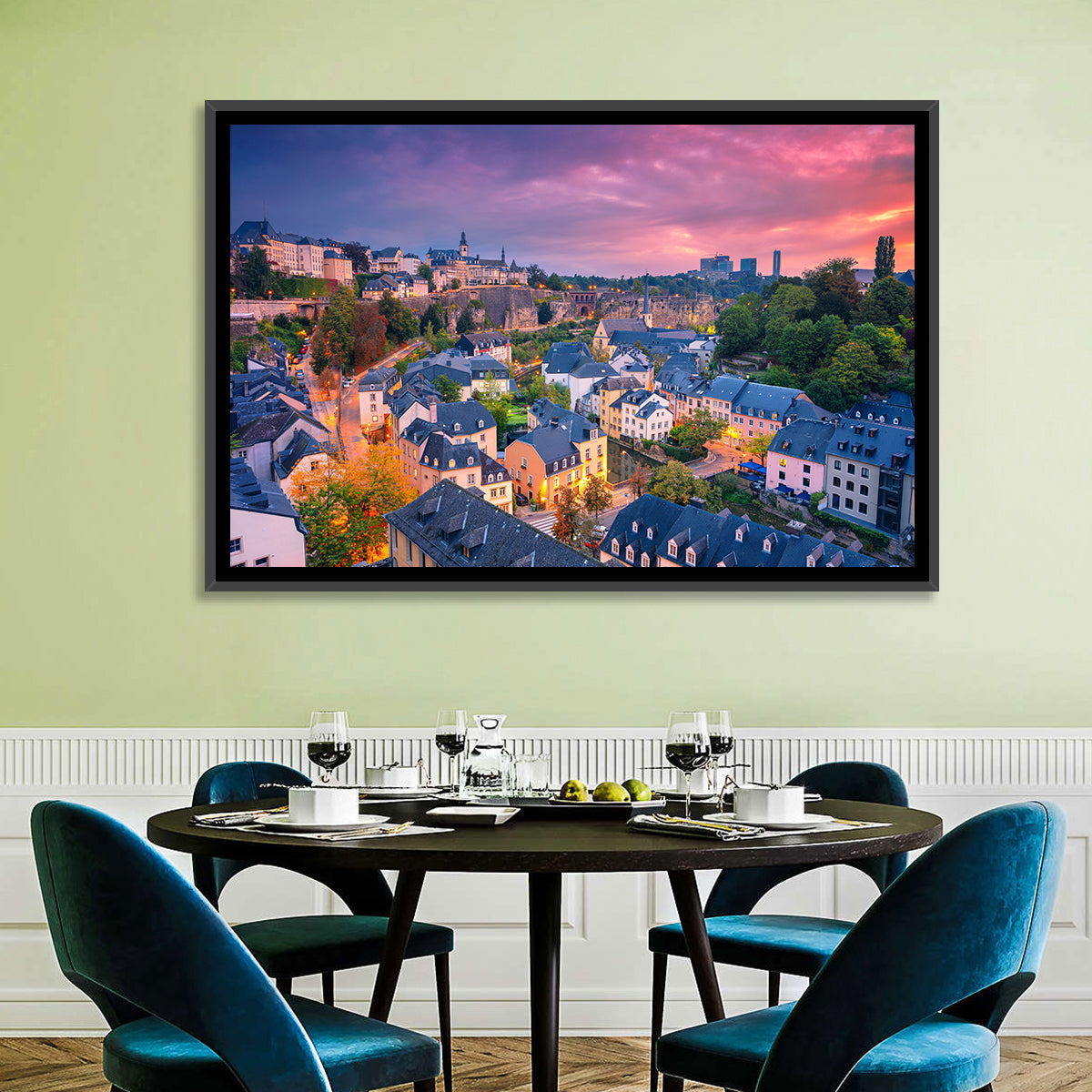 Luxembourg Grund at Dusk Wall Art