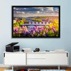 Prague Vltava Bridges in Spring Light Wall Art