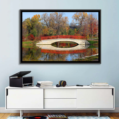 Tenney Park Stone Bridge Reflection Wall Art