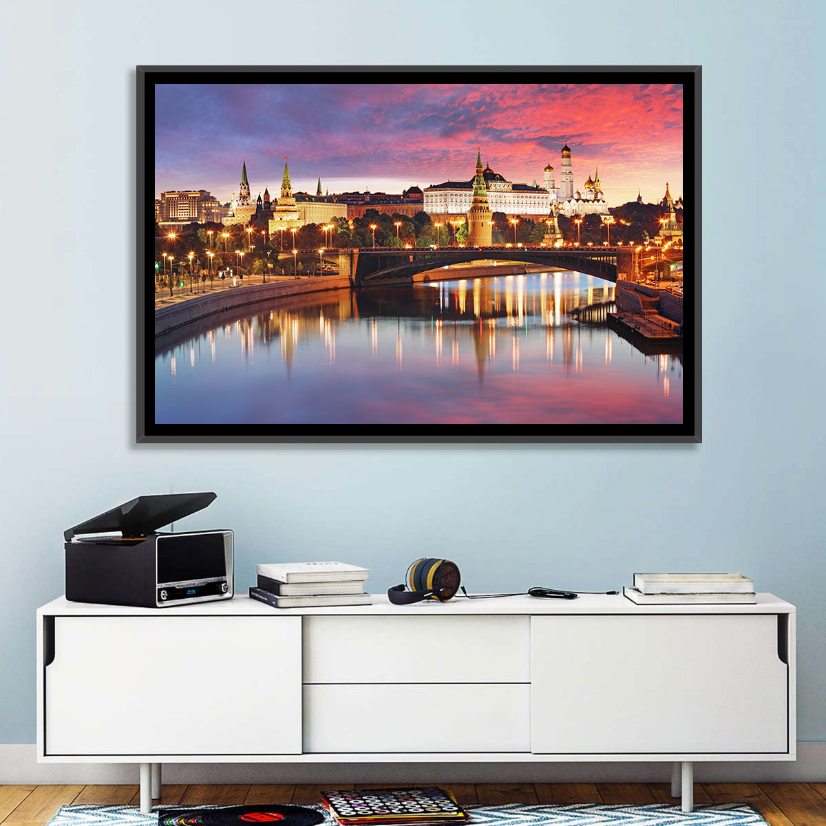 Moscow Kremlin Skyline at Twilight Wall Art