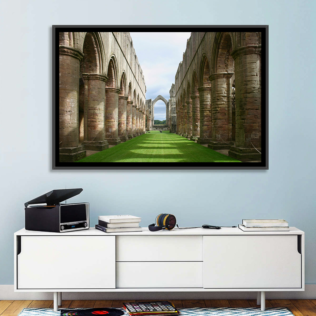 Fountains Abbey Ruins Grassy Nave View Wall Art