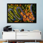 Autumn Aerial Mountain Road Wall Art