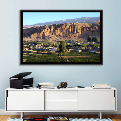 Bamiyan Valley Cliff Niche at Golden Hour Wall Art