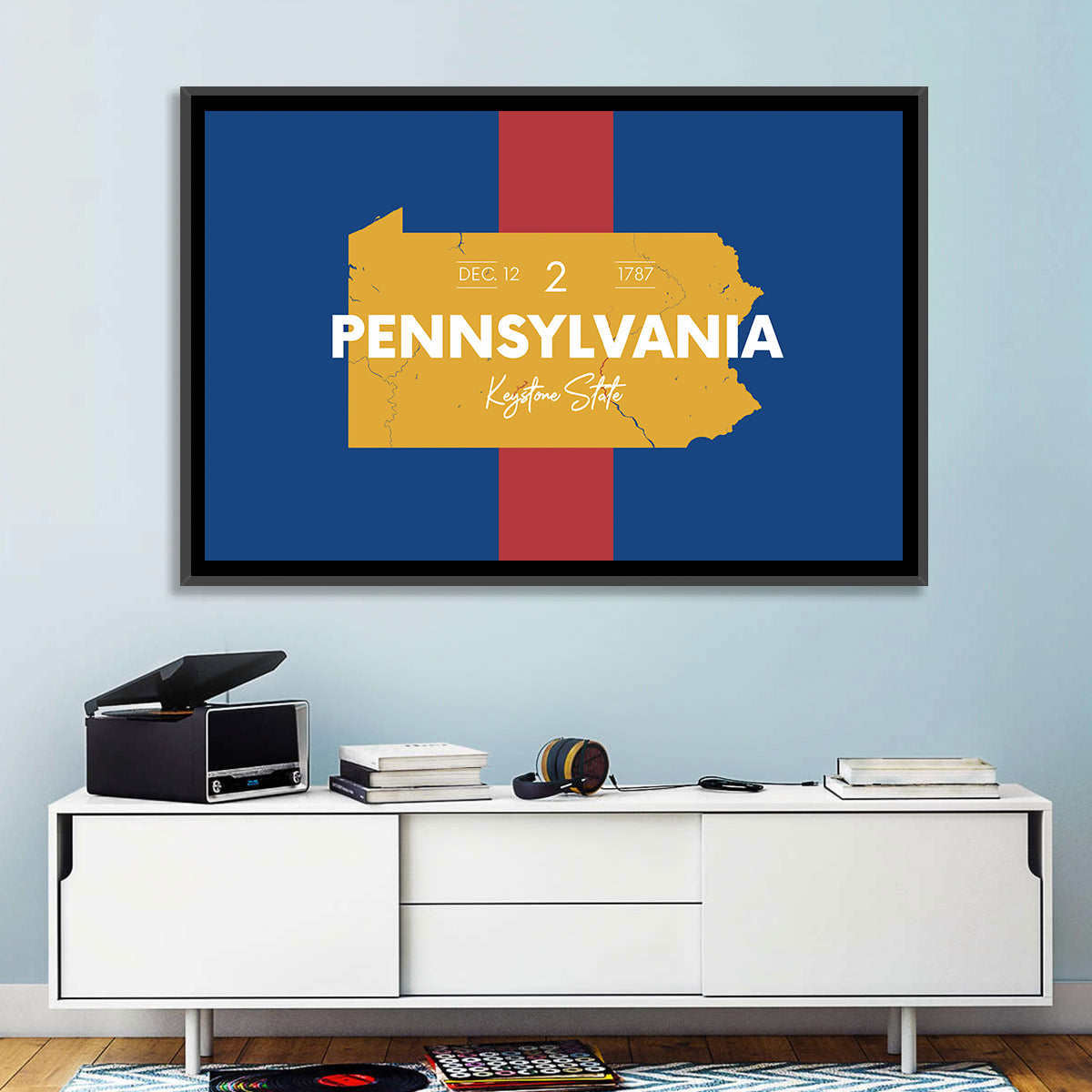 Keystone State Map Graphic Wall Art