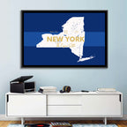 New York State Typographic Map Wall Art