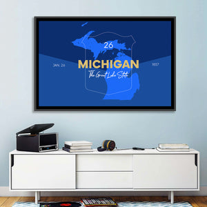 Michigan State Map Wall Art