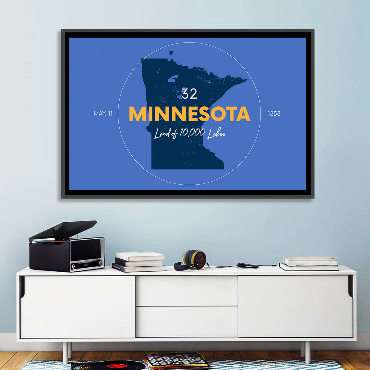 Minnesota State Outline Graphic Wall Art