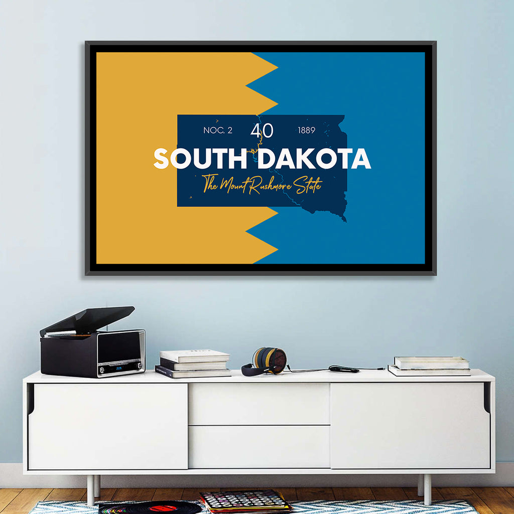 South Dakota Silhouette Map Wall Art