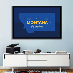 Montana State Map Wall Art