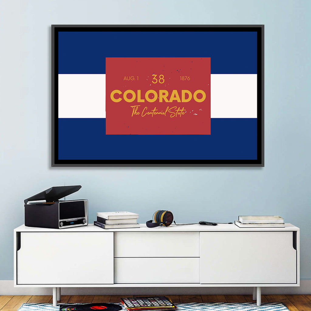 Colorado State Flag Map Wall Art