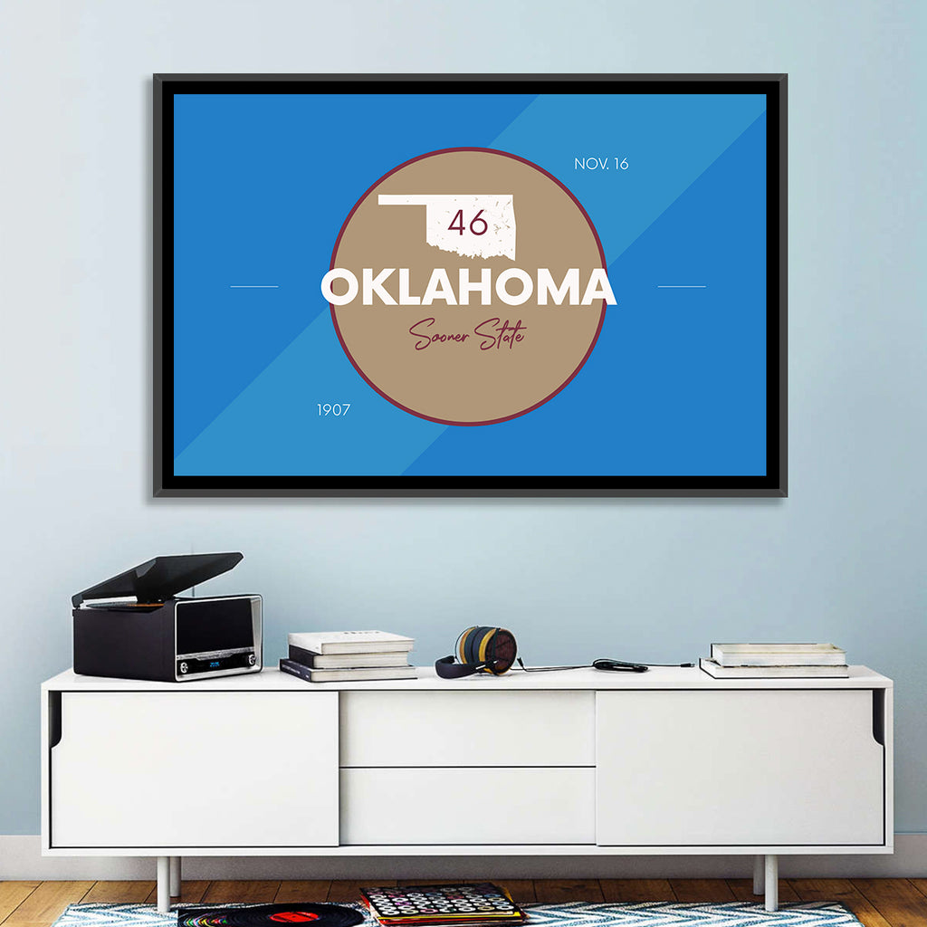 Oklahoma State Medallion Map Wall Art