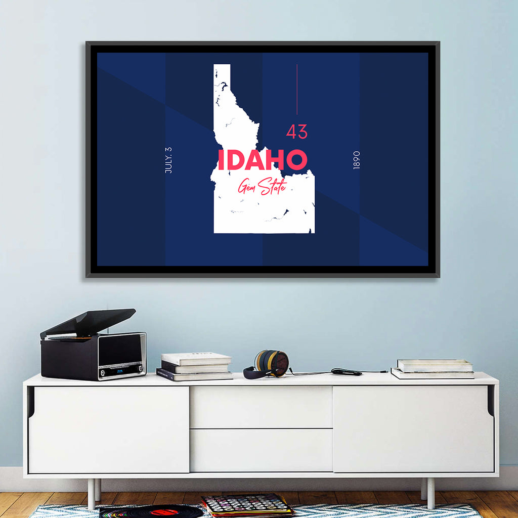 Idaho Gem State Map Wall Art