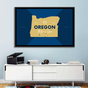 Oregon State Map Wall Art