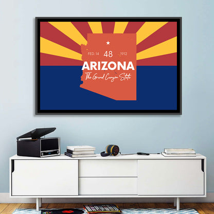 Arizona Sunburst Map Wall Art