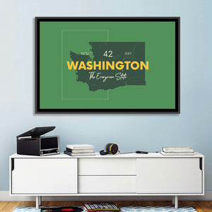 Washington State Map Wall Art