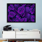 Violet Tropical Leaves Wall Art