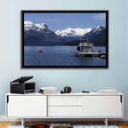 Lake Nahuel Huapi Catamaran and Snow-capped Mountains Wall Art