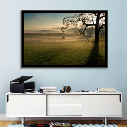 Tire Swing in Morning Mist Wall Art
