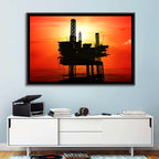 Oil Rig Silhouette Wall Art