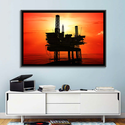 Oil Rig Silhouette Wall Art