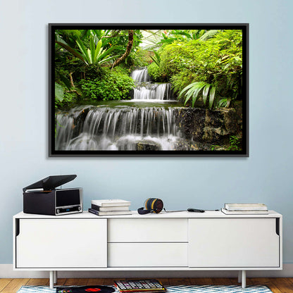 Lush Rainforest Cascade Wall Art