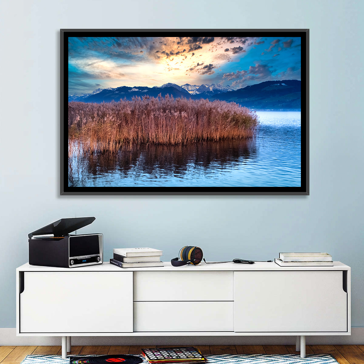 Lake Obersee Reeds at Dusk Wall Art