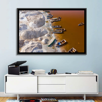 Lac Rose Boats and Salt Mounds Wall Art