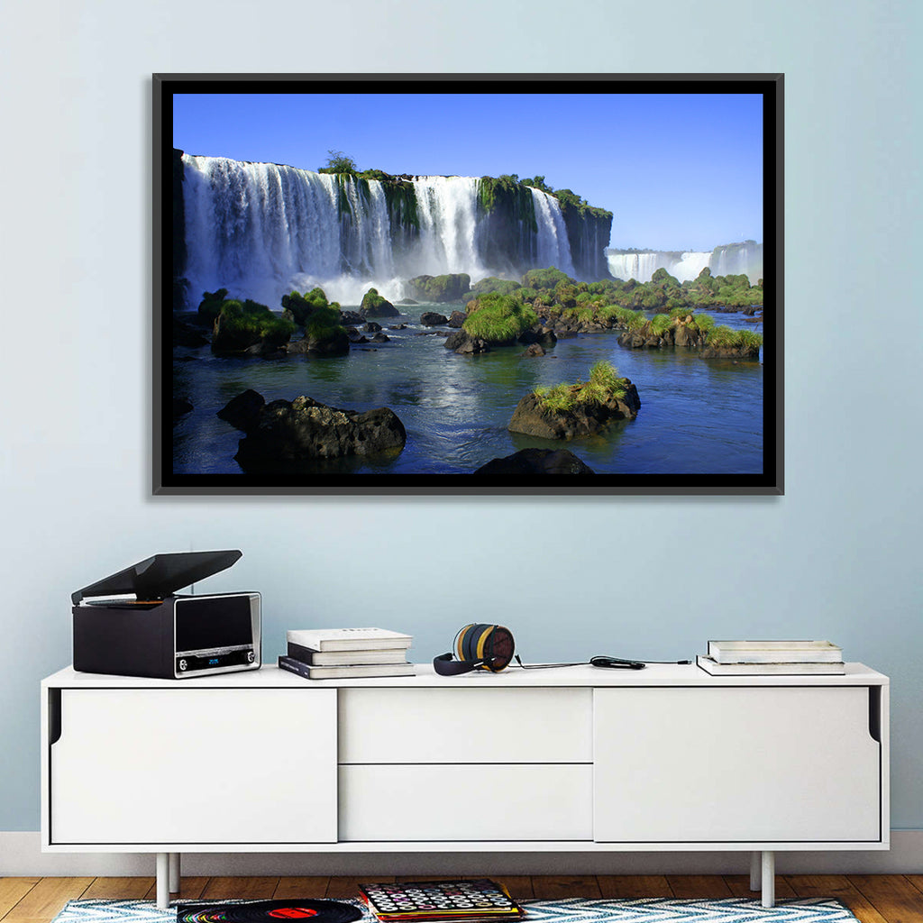 Iguazu Falls Mossy Rocks Wall Art
