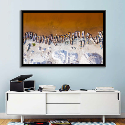 Lac Rose Boats Aerial View Wall Art